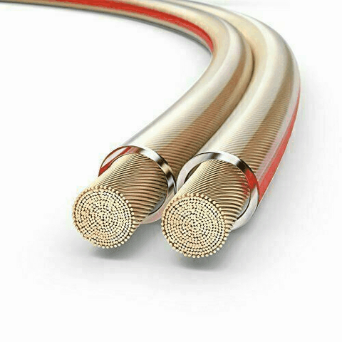 Câble enceinte haute définition, multibrins de qualité supérieure, en cuivre pur désoxygéné.