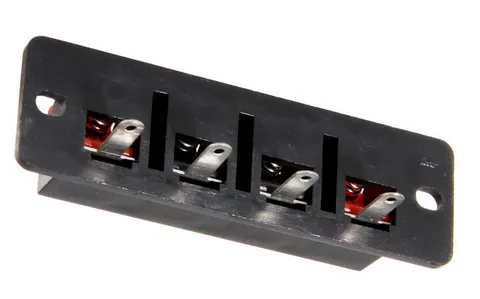 Bornier haut-parleur 4 broches à poussoir en applique arrière