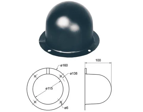 Cloche AK 10.13 (0.8L) de la marque Visaton. Cloche de diamètre intérieur 115 mm, montage par encastrement en avant ou l'arrière de la façade. 