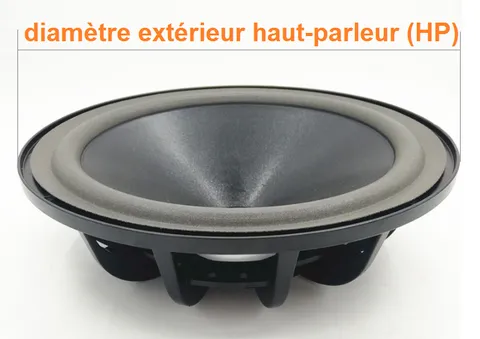 Ne pas confondre le diamètre du haut-parleur avec le diamètre extérieur de la suspension.