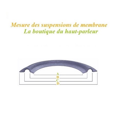 Les mesures d'une suspension membrane haut-parleur