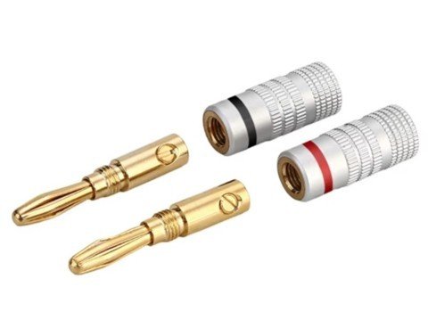 Fiches bananes 4mm HQ plaquée or