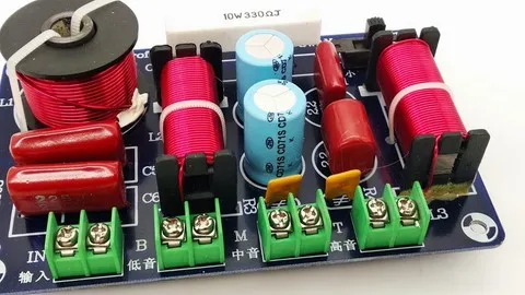 Filtre haut-parleur passif 3 voies 850 Hz et 5500 Hz 4 à 8 Ohms puissance de 35 à 200 watts