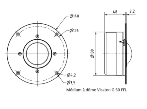 Médium à dôme Visaton G 50 FFL