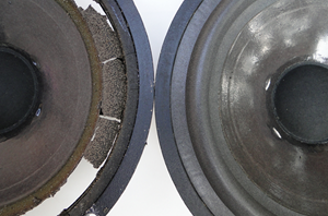 Réparation d'un haut-parleur avant - après