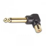 Adaptateur RCA femelle-Jack mâle doré coudé