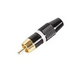 Fiche RCA dorée capot noir repère blanc