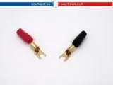 Paire de cosses fourche à sertir ou  à souder cable 2.5mm à 4 mm 0